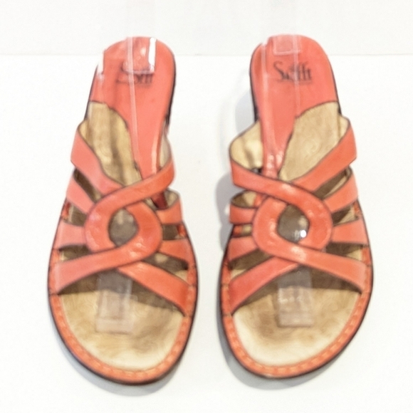 Sofft pink wedge platform leather sandals 8.5 - Picture 2 of 16